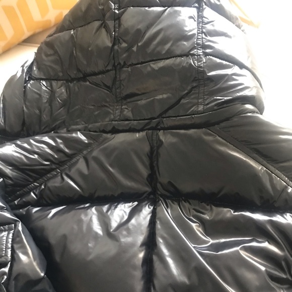 NEW S13 Down Winter Jacket Cold Black Puffer Coat womens warm hood glossy small - Picture 6 of 13